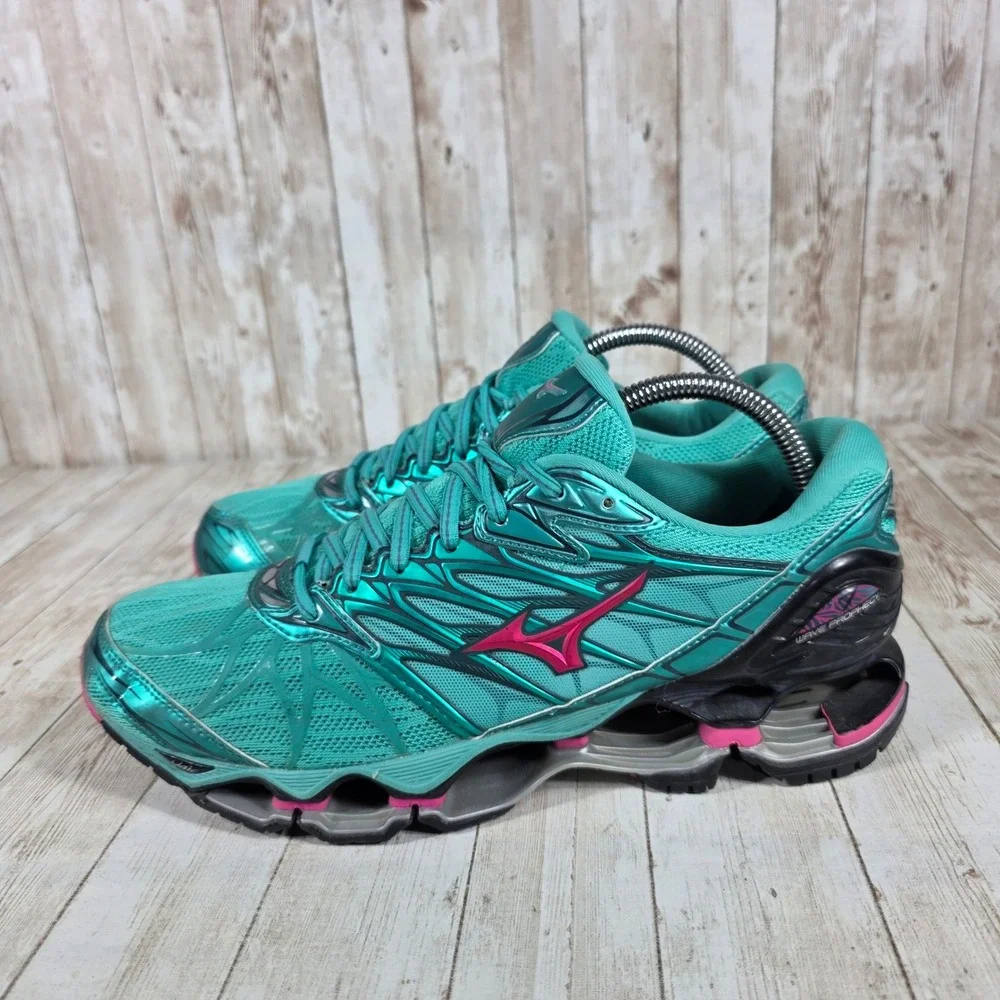 Mizuno Wave Prophecy 7 Running Shoes Turquoise Pink Womens Size‎ 10 - Picture 2 of 8